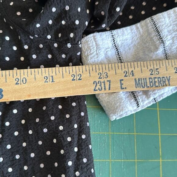 Ali Miles L Polka Dot Women's Square Button Tunic Top 3/4 Sleeves Pocket Office - Picture 4 of 5